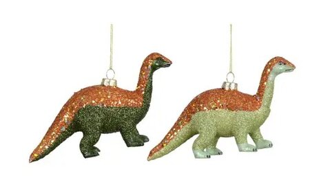 Orn.gls dier l18.4b4.7h9.3cm grn per stuk