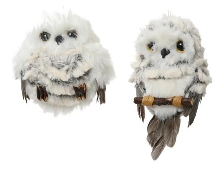 Orn.kunstbont uil l6b6h8cm per stuk