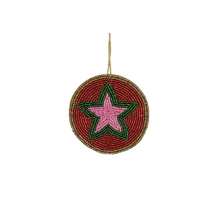 Orn.plc bal ster d10h10cm roze