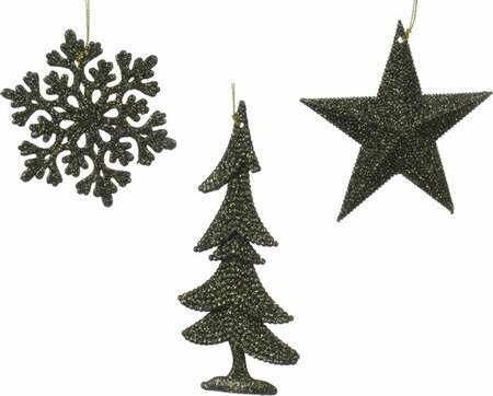 Orn.plc hanger h10.5cm per stuk dengrn