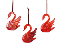 Orn.plc zwaan l7.5b5h10cm rood a3