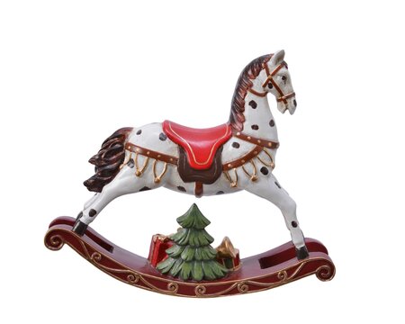 Orn.poly hobbelpaard l21h18cm brn