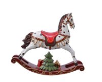 Orn.poly hobbelpaard l21h18cm brn