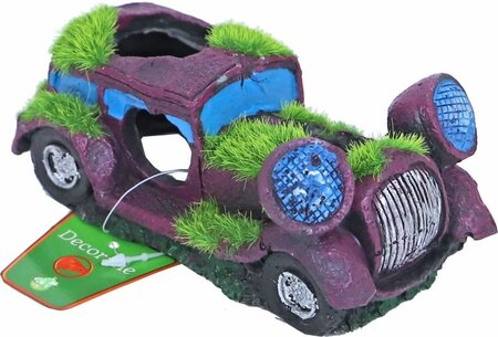 Ornament auto met gaten+mos 15.5x7.