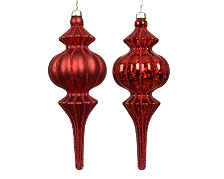 Ornament plastic l7b7h17cm kerstrood a2