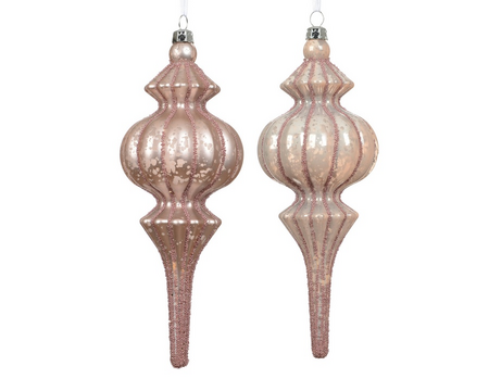 Ornament plastic l7b7h17cm poederroze a2