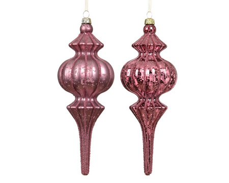 Ornament plc l7b7h17cm donker roze a2