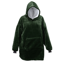 Oversized fleece hoodie donkergroen