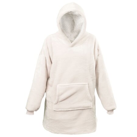 Oversized fleece hoodie dove white