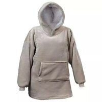 Oversized fleece hoodie stone