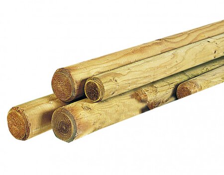 Paal rond gepunt gekroond b6h250cm