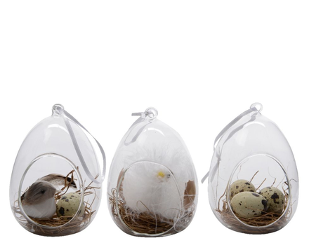 Paasei glas hang l7b8h10.5cm brn a3