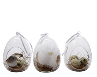 Paasei glas hang l7b8h10.5cm brn a3