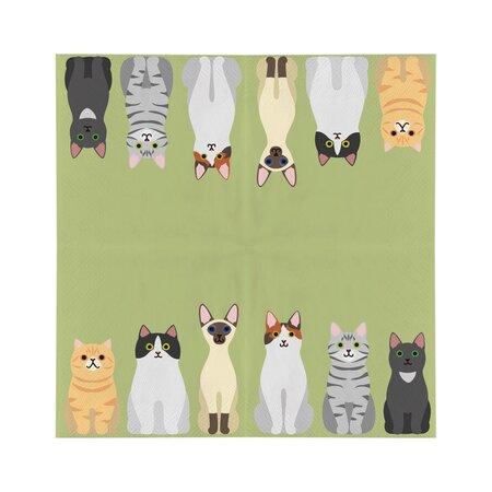 Papieren servetten katten 33x33cm