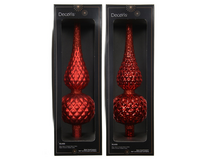 Piek glas d8.70h30.5cm kerstrood