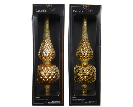 Piek glas d8.70h30.5cm licht goud