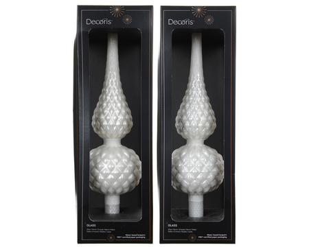 Piek glas d8.70h30.5cm winterwit