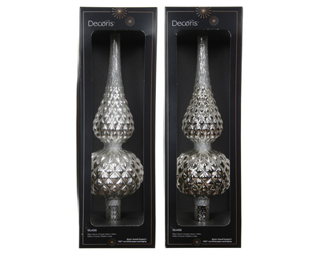 Piek glas d8.70h30.5cm zilver