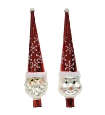 Piek glas figuur d7.5h30cm per stuk rd/wt