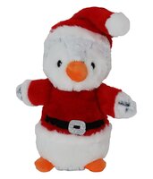 Pinguin pluche+kerstpak zw/wit 32cm