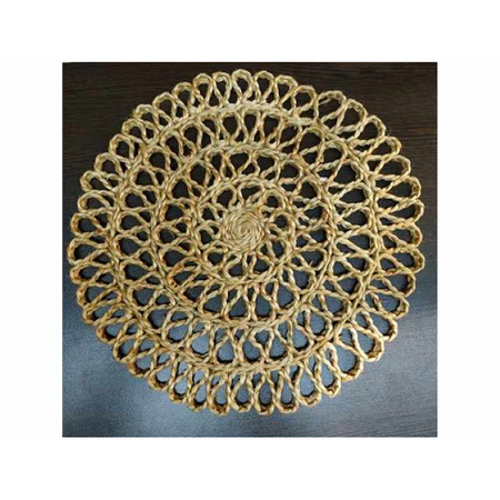 Placemat d35cm bloem naturel