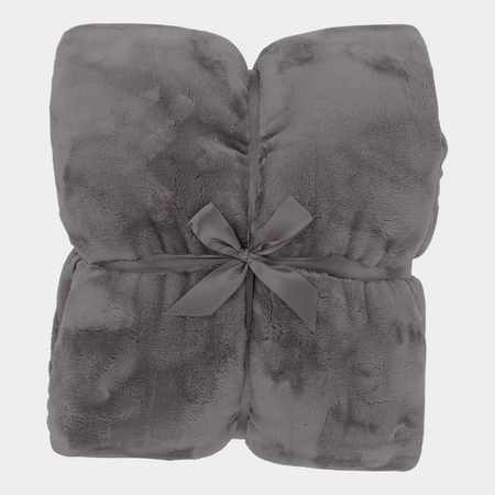 Plaid silke 200x150cn donkergrijs