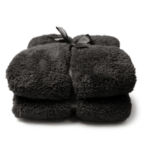 Plaid teddy l200b150cm d.grijs - afbeelding 2