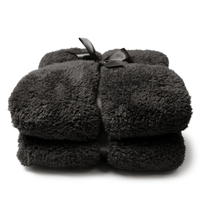 Plaid teddy l200b150cm d.grijs