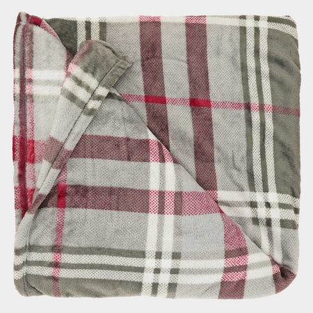 Plaid victor 200x150cm grijs/rood