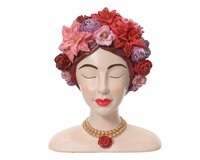 Planter poly. hoofd l24b17h35cm rd