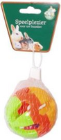 Plastic knaagdier bal+bel 7.5 cm - afbeelding 2