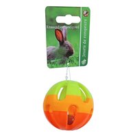Plastic knaagdier bal+bel 7.5 cm