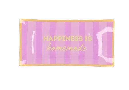 PLATE RECTANGLE HAPPINESS IS HOMEMADE 20X10X2CM
