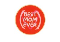 PLATE ROUND BEST MOM EVER 18X18X2CM