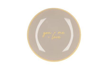 PLATE ROUND YOU + ME = LOVE 18X18X2CM