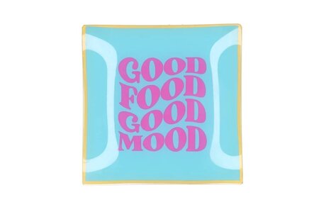 PLATE SQUARE GOOD FOOD GOOD MOOD 18X18X2CM