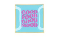 PLATE SQUARE GOOD FOOD GOOD MOOD 18X18X2CM