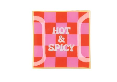 PLATE SQUARE HOT & SPICY 18X18X2CM