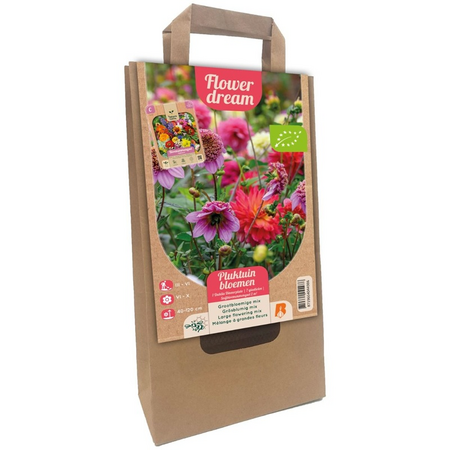 Pluktuin bloemen zadenmengsel in tas