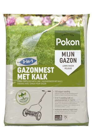 Pokon Gazonmest met Kalk 3-in-3 75m2