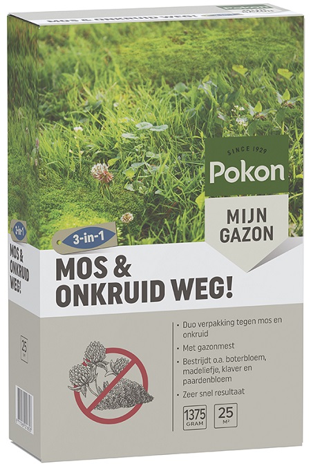 Pokon Mos en Onkruid Weg! (3 in 1)  25 m2 - afbeelding 1