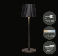 Portable lamp ribbel 27.5x9cm zwart