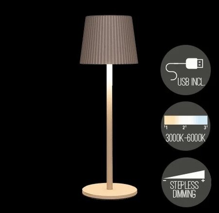 Portable lamp ribbel 36.5x11cm zand