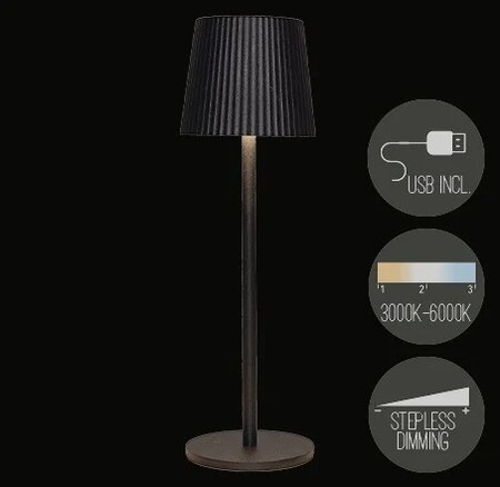 Portable lamp ribbel 36.5x11cm zwrt