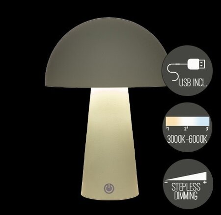 Portable lamp rond 21x15cm olijf