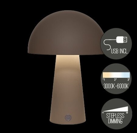 Portable lamp rond 21x15cm taupe