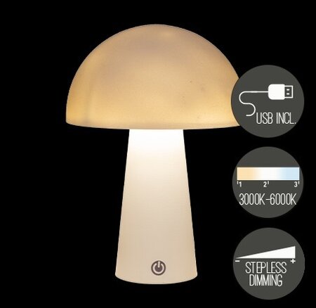 Portable lamp rond 21x15cm wit