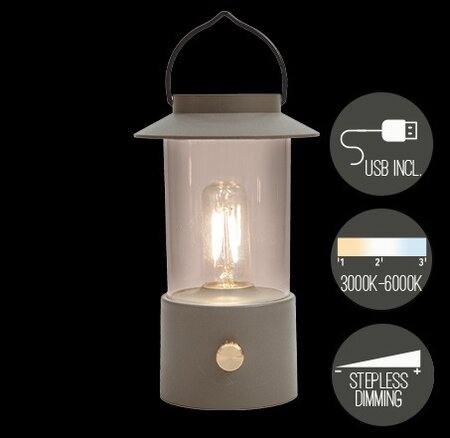 Portable lantaarn 24x9cm olijf