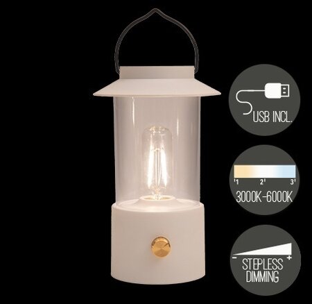 Portable lantaarn 24x9cm wit