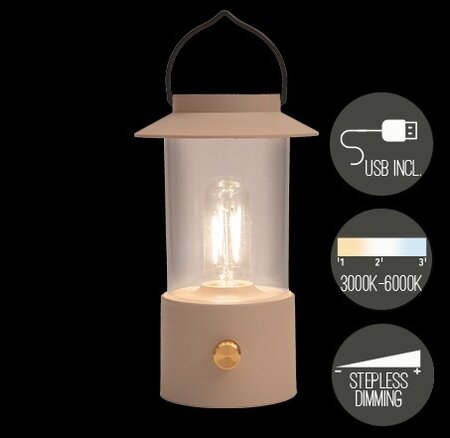 Portable lantaarn 24x9cm zand